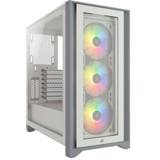 Corsair iCUE 4000X RGB Tempered Glass Mid-Tower ATX White PC Case (CC-9011205-WW)