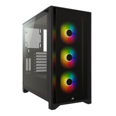 Corsair iCUE 4000X RGB Tempered Glass Mid-Tower ATX Black PC Case (CC-9011204-WW)