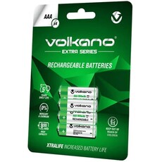 Volkano Extra Series 4 Pack AAA Rechargeable Batteries (VK-8103-GN)