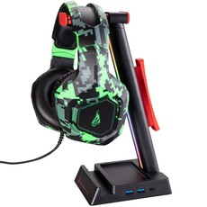 SureFire Vinson N2 RGB Gaming Headset Stand with USB Hub - Black