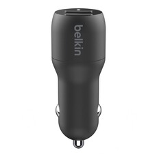 Belkin BoostCharge 24W Dual USB-A Car Charger + USB-A to USB-C Cable (CCE001BT1MBK)