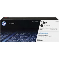 Genuine HP 136X High Yield Black LaserJet Toner Cartridge (W1360X)