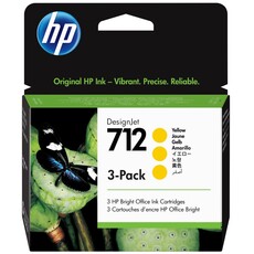 Genuine HP 712 3-Pack 29ml Yellow DesignJet Ink Cartridge (3ED79A)