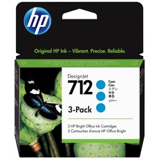 Genuine HP 712 3-Pack 29ml Cyan DesignJet Ink Cartridge (3ED77A)