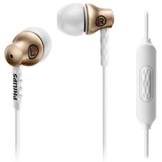 Philips SHE8105 In-Ear Headphones with Mic - Gold