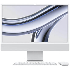 Apple iMac Desktop PC - Apple M3 Chip / 24" 4.5K Retina / 8GB RAM / 256GB SSD / macOS / Silver (MQR93SO/A)