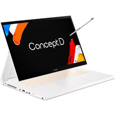 Acer Concept D Notebook PC - Core i7-10750H / 15.6" FHD Touch / 16GB RAM / 1TB SSD / NVIDIA Quadro T1000 4G GDDR6 Graphics / Win 10 Pro / White (NX.C5QEA.003)