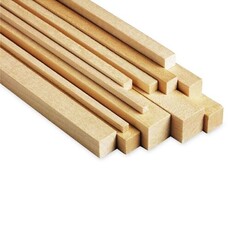 Hardwood square 5x5mmx1m (white)