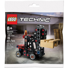 Forklift with pallet polybag lego