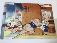 Puzzle wooden jigsaw 3 piglets slw