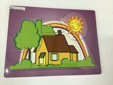 Puzzle raised rainbow house slw