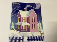 Puzzle raised pink snow house slw