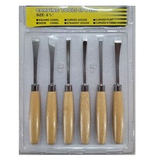 Carving set maxx (wooden handle) (6) sls