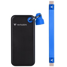 Verbatim Pocket 1TB Solid State Drive with Keyring Cable - Black/Blue (32191)