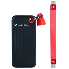Verbatim Pocket 1TB Solid State Drive with Keyring Cable - Black/Red (32192)