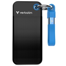 Verbatim Pocket 2TB Solid State Drive with Keyring Cable - Black/Blue (32195)