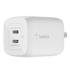 Belkin Dual 65W USB-C PD GAN Wall Charger (WCH013VFWH)