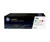 Genuine HP 128A Tri-pack Cyan/Magenta/Yellow LaserJet Toner Cartridges (CF371AM)