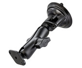 RAM Twist Lock Suction Cup with Double Socket Arm and Round Base Adapter