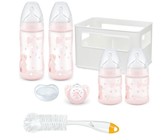 NUK FC+ Temperature Control 4 Bottle Crate StarterPackSTD-Sil Teat-Tulip