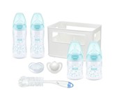 NUK FC+ Temperature Control 4 Bottle Crate StarterPackSTD-Sil Teat-Tulip