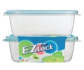 Lock & Lock - EZ Lock - 2 Piece Rectangular Container Set - Blue - 520ml