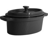 Nova Oval Enamelled Cast Iron Casserole 15x10cm - Black