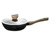 Berlinger Haus 24cm Marble Coating Deep Frypan with Lid - Ebony Maple