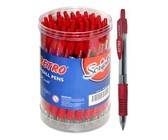 Scripto Retro Retractable Ballpoint Pen - Red Ink Medium (Tub of 50)