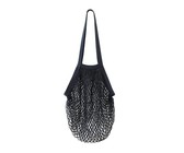 Eco Mesh Cotton Reusable Shopping Bag with Handles - Black