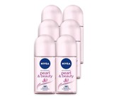 NIVEA Pearl & Beauty 48h Deodorant Anti-Perspirant Roll-on pack of 6 x 50ml