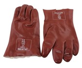 Skudo PVC Medium Duty Gloves with Safety Cuff - Red