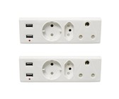 3 Way Adaptor With Usb Charger 2 Pack