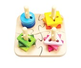 Wooden Colorful 3D Puzzles Board Memory Chess Game