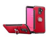 Magnetic Kickstand Ring Stand Armor Case for Samsung Galaxy J8 Red