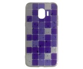 RedDevil Samsung Grand Prime Pro Back Cover - Glitter Purple Squares