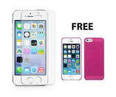 iPhone 5, 5S, SE Tempered Glass + FREE Ultra Thin Case â€“ Pink