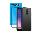 Tekron Tempered Glass and Protective Case for Samsung Galaxy J6 - Black