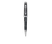 Parker: Sonnet Chiselled Silver Pink Gold Trim Ball Pen - Medium Nib (Black Ink)