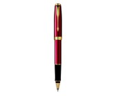 Parker: Sonnet Stainless Steel Gold Trim Fountain Pen - Medium Nib (Black Ink)