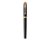 Parker: IM Premium Warm Silver Gold Trim Fountain Pen - Medium Nib (Blue Ink)