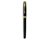 Parker: Sonnet Chiselled Silver Pink Gold Trim Ball Pen - Medium Nib (Black Ink)