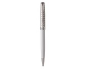 Parker: Sonnet Chiselled Silver Pink Gold Trim Ball Pen - Medium Nib (Black Ink)