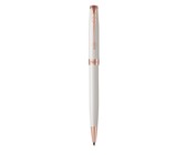 Parker: Sonnet Chiselled Silver Pink Gold Trim Ball Pen - Medium Nib (Black Ink)