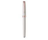 Parker: Sonnet Chiselled Silver Pink Gold Trim Ball Pen - Medium Nib (Black Ink)