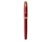 Parker: Sonnet Stainless Steel Gold Trim Fountain Pen - Medium Nib (Black Ink)