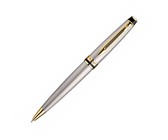 Parker: Sonnet Chiselled Silver Pink Gold Trim Ball Pen - Medium Nib (Black Ink)