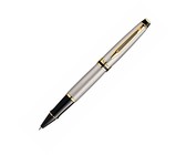 Parker: Sonnet Chiselled Silver Pink Gold Trim Ball Pen - Medium Nib (Black Ink)