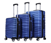 3 Piece Blue Star Luggage Set - Silver