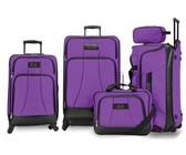 Hazlo 3 Piece ABS+PC Hard Luggage Trolley Bag Set - London Design